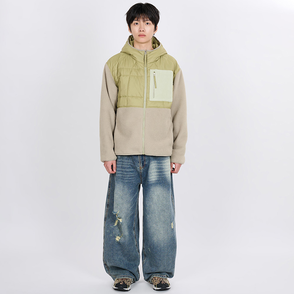 QUILTED FLEECE BOMBER (LIME)