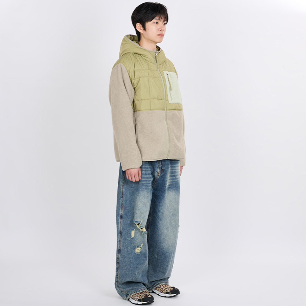 QUILTED FLEECE BOMBER (LIME)