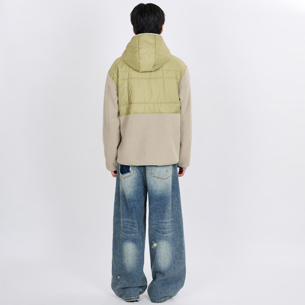 QUILTED FLEECE BOMBER (LIME)