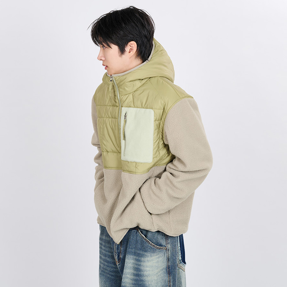 QUILTED FLEECE BOMBER (LIME)
