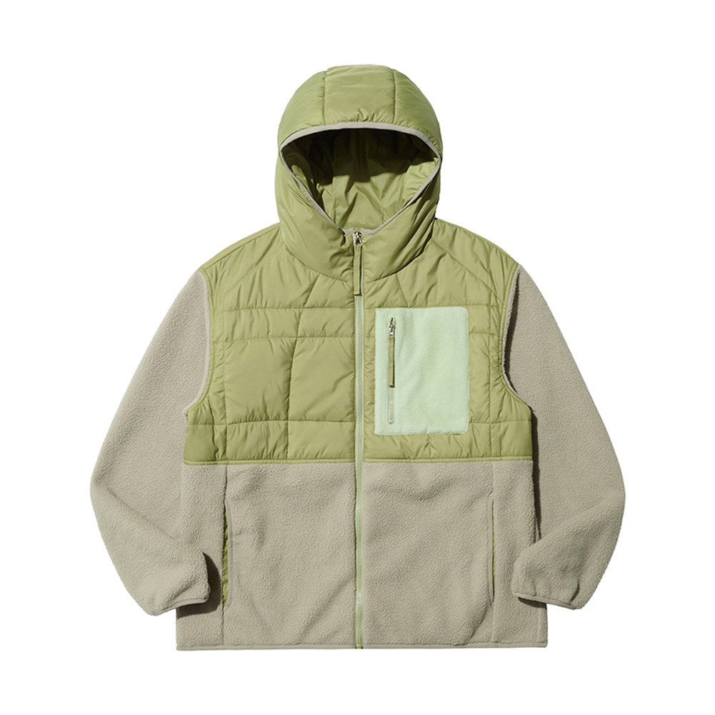 QUILTED FLEECE BOMBER (LIME)