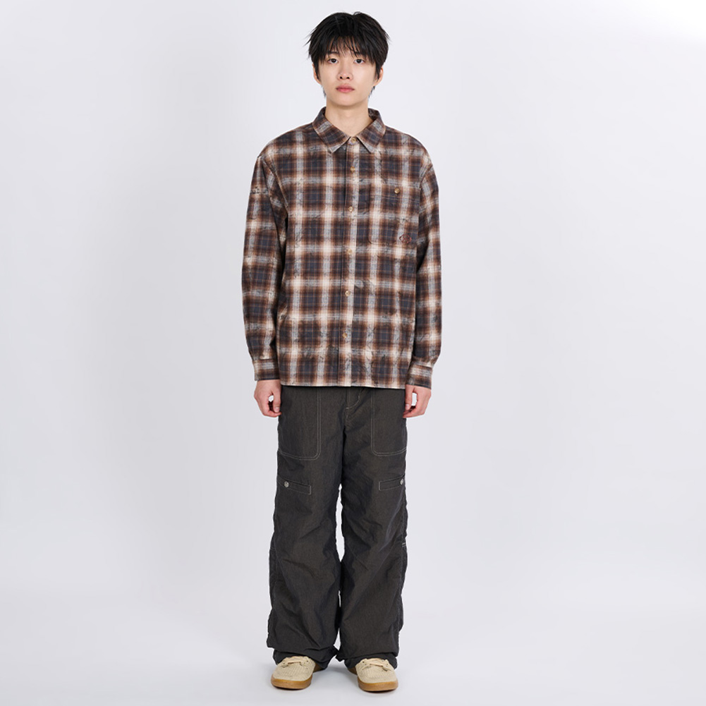 FADED HAZE CHECK SHIRT (BROWN)