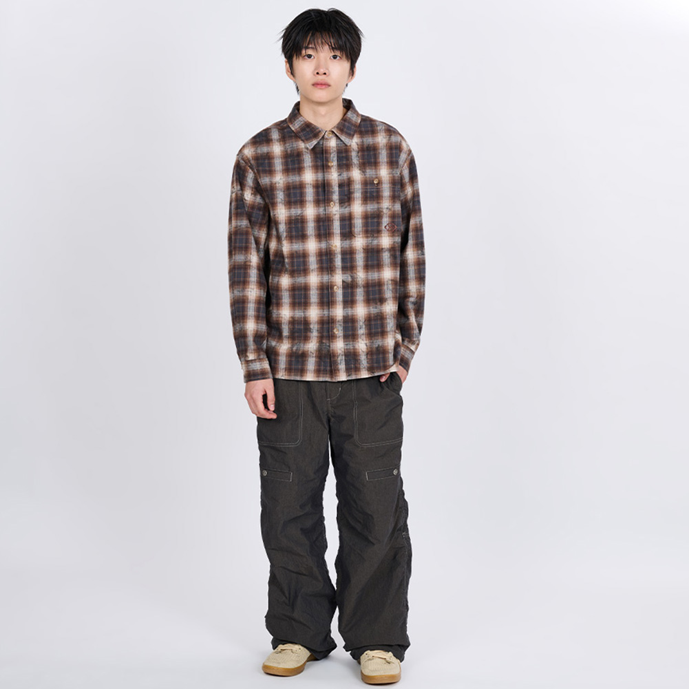 FADED HAZE CHECK SHIRT (BROWN)