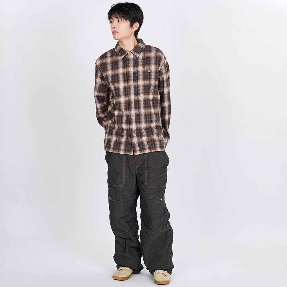 FADED HAZE CHECK SHIRT (BROWN)