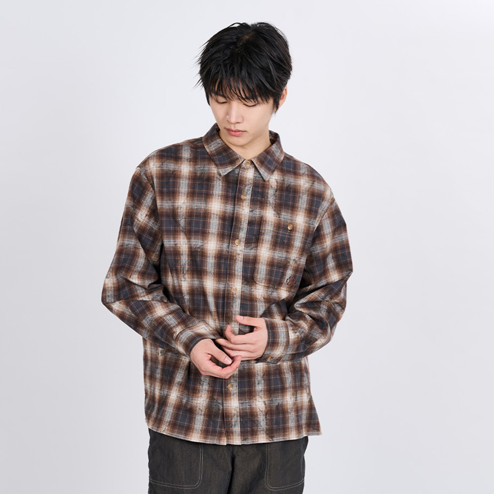 FADED HAZE CHECK SHIRT (BROWN)