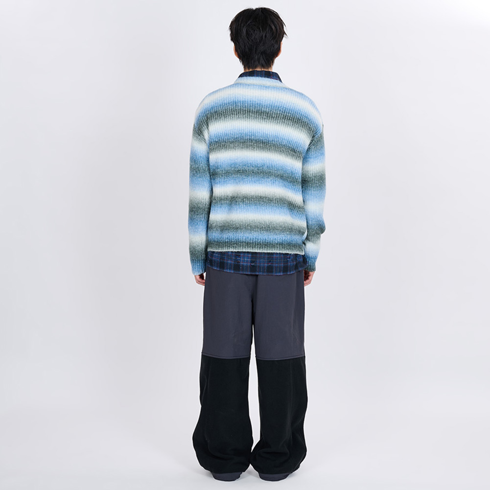 GRADATION STRIPE KNIT SWEATER (BLUE)