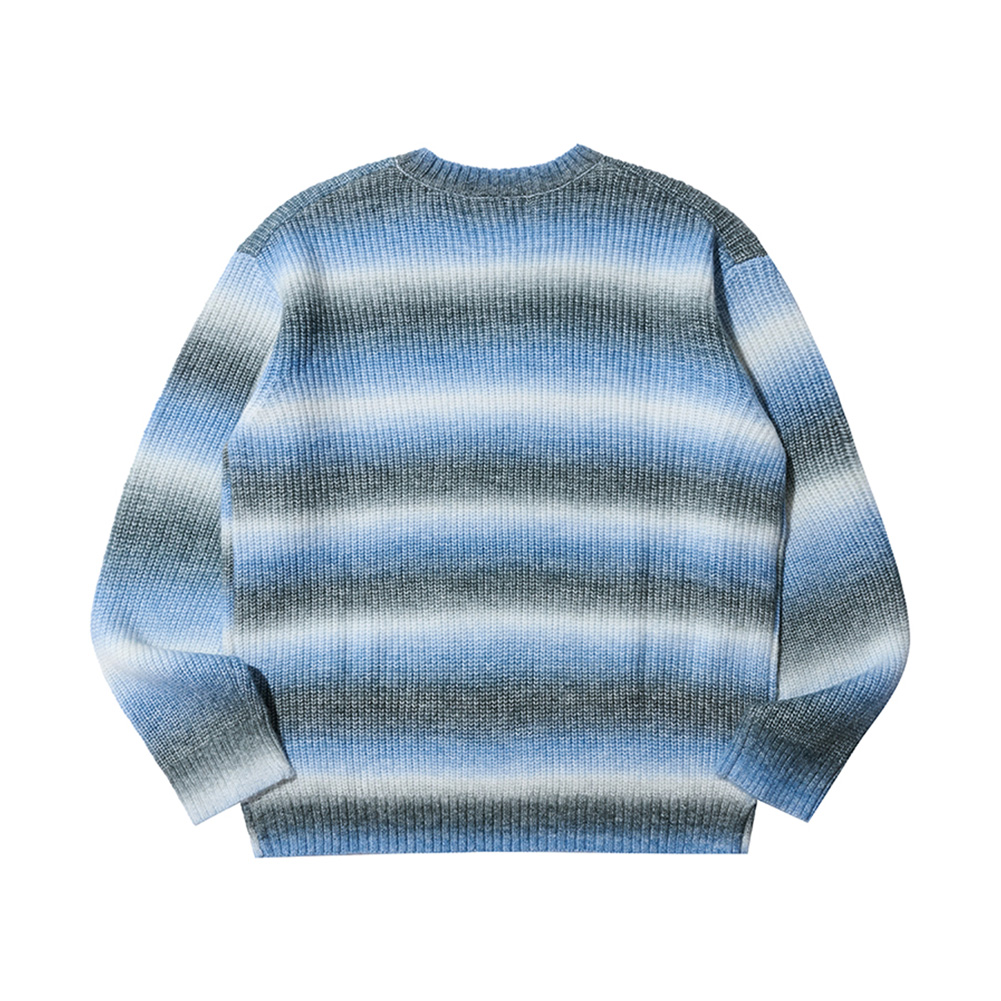 GRADATION STRIPE KNIT SWEATER (BLUE)
