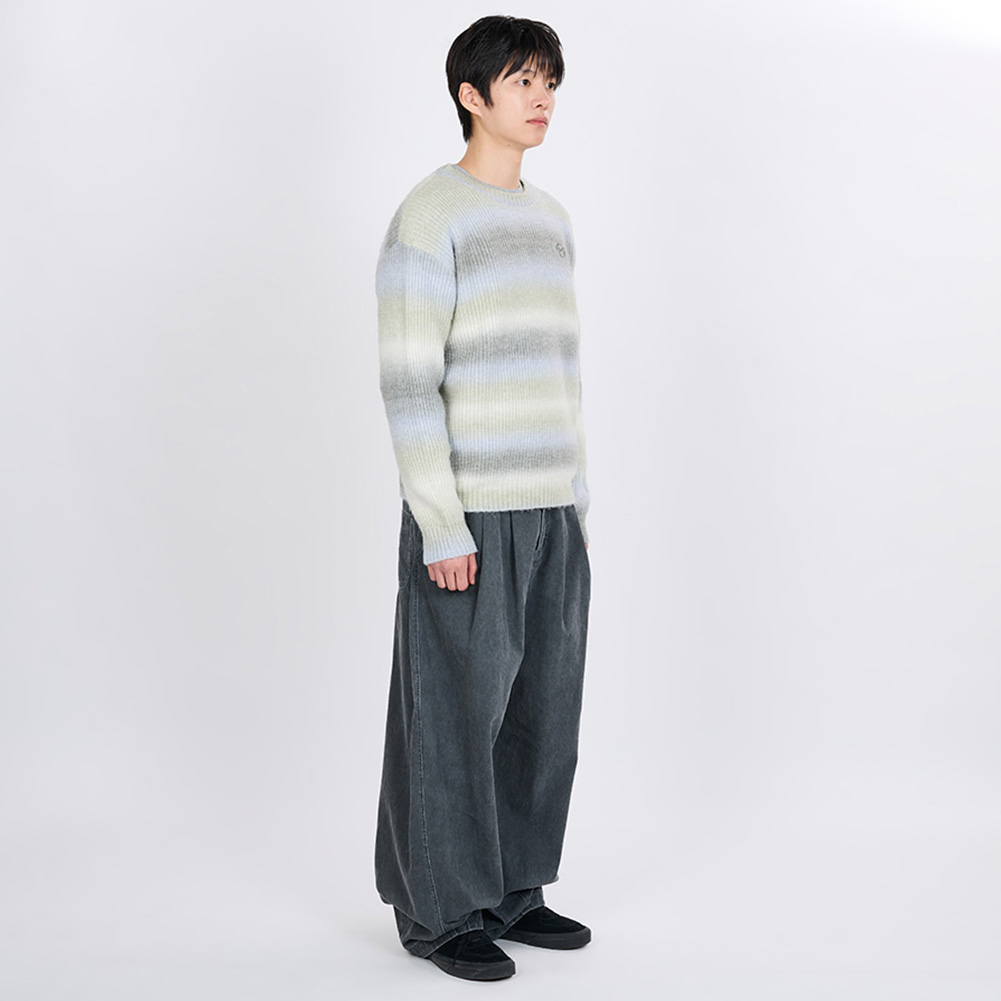 GRADATION STRIPE KNIT SWEATER(YELLOW)