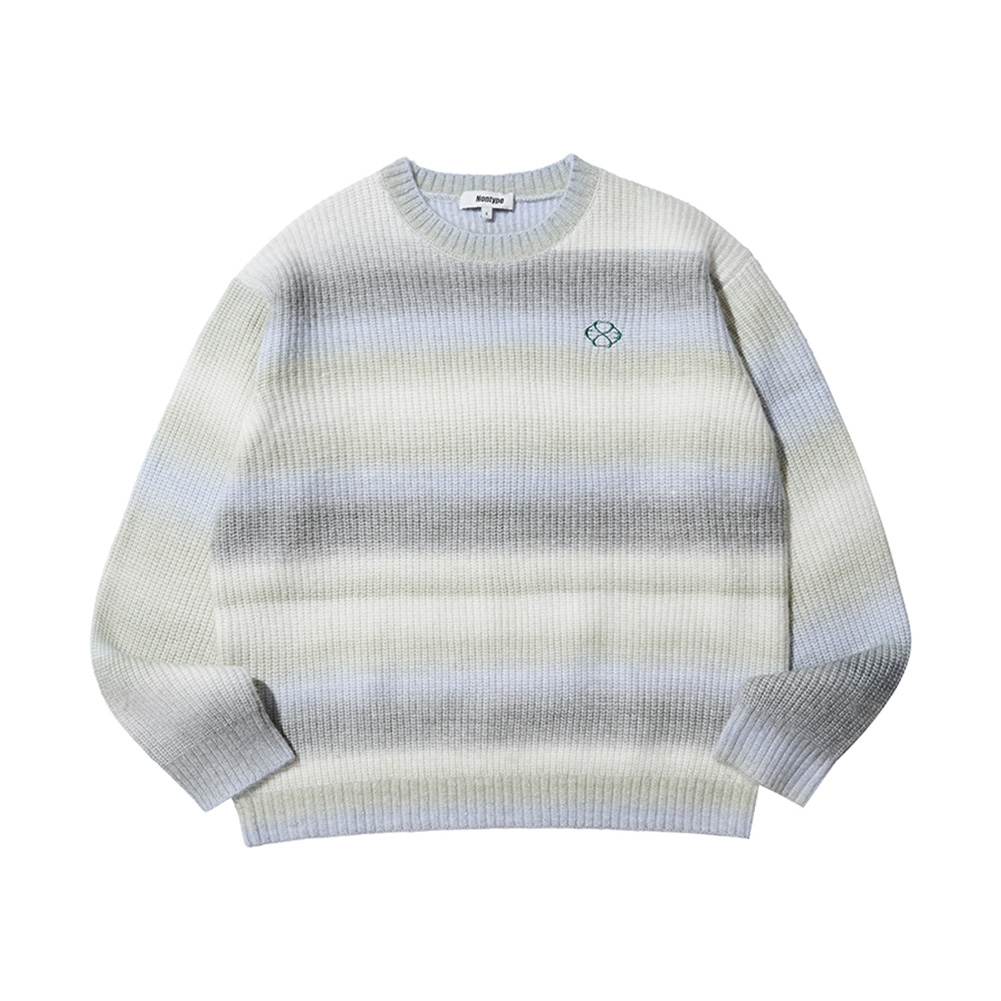 GRADATION STRIPE KNIT SWEATER(YELLOW)