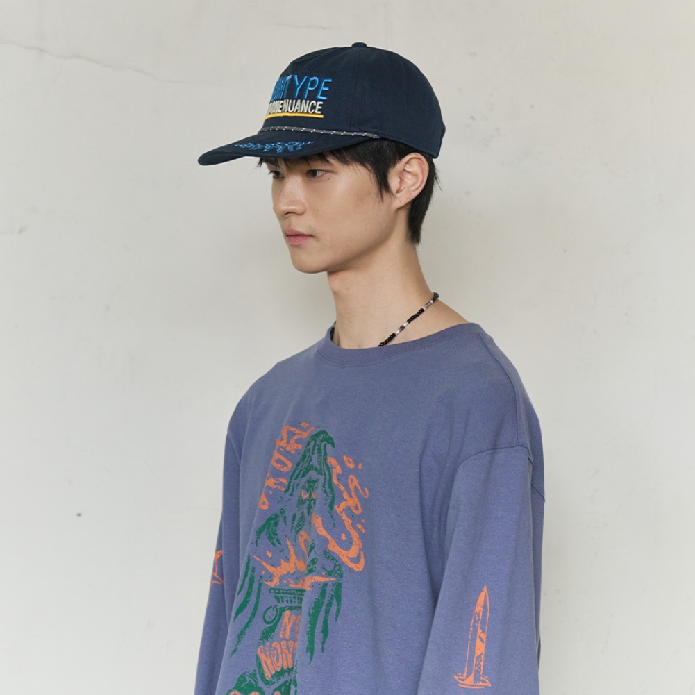 ARCHIVE MESSAGE WASHED CAP (NAVY)