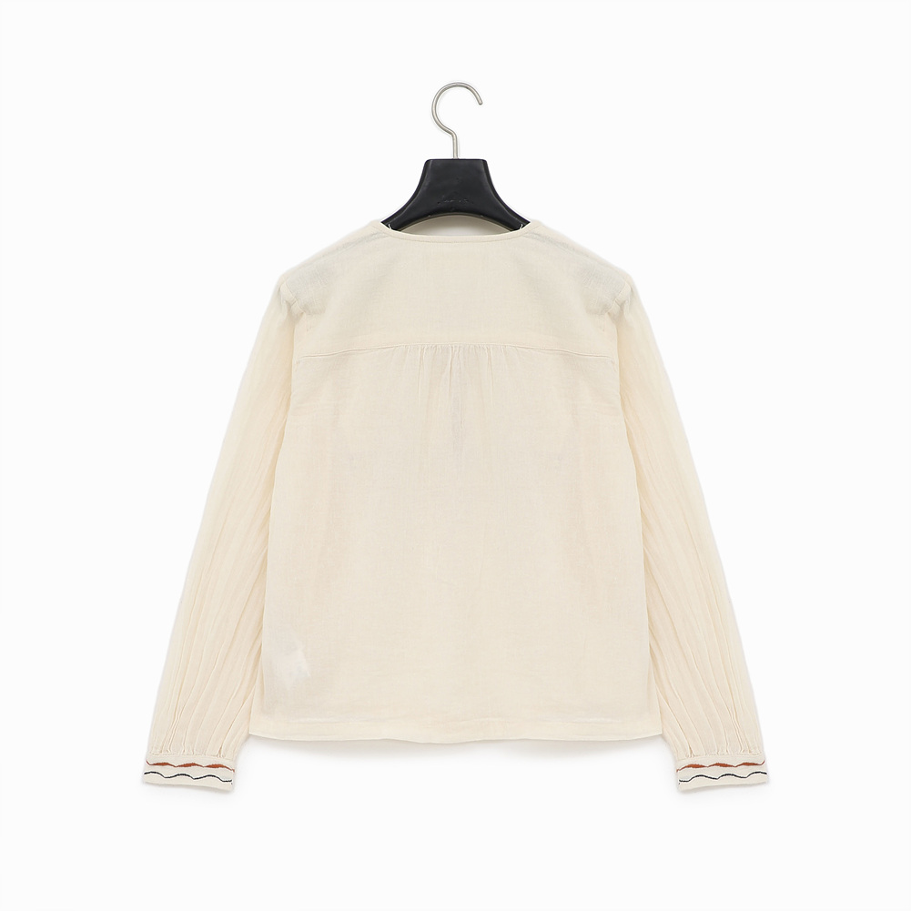 NICE THINGS-EMBROIDERY CUFFS TOP