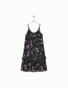 빅플라워 쉬폰 슬립 원피스