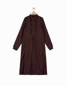 체크 패턴 미니 원피스