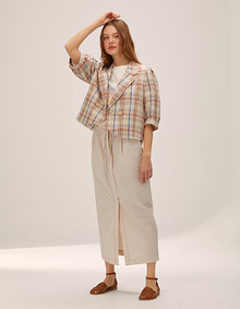 더블 여밈 숏 자켓