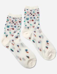 시스루 도트 플라워 삭스