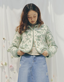 플라워 자카드 자켓형 가디건