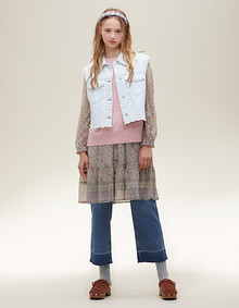 프린트 데님 베스트