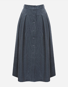 앞 버튼 코듀로이 스커트