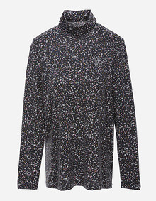 패턴 터틀넥 티셔츠