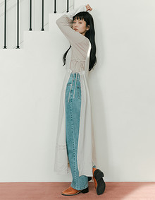 일자핏 롱 데님