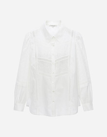 레이스 믹스 셔츠 블라우스