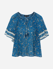 에스닉 보더 블라우스