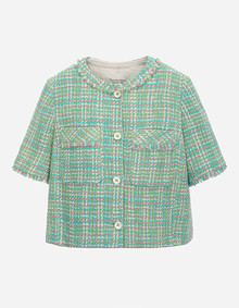 반팔 트위드 자켓