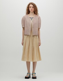 브이넥 트위드 자켓