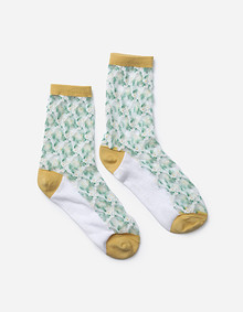 시스루 배색 플라워 삭스