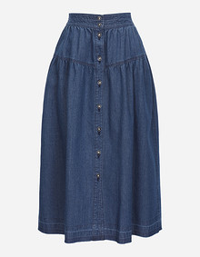 버튼 디테일 데님 스커트