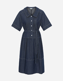 반소매 데님 원피스