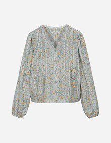 블루종 브이넥 블라우스