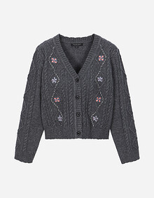 플라워자수 가디건
