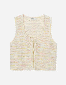 트위드 니트 베스트