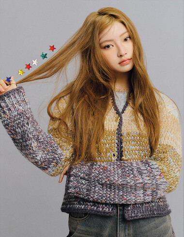 [KiiiKiii 착용] 컬러 블럭 멀티 가디건