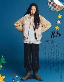 [KiiiKiii 착용] 접밴드 와이드 팬츠