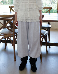 레이스 밴딩 와이드 팬츠