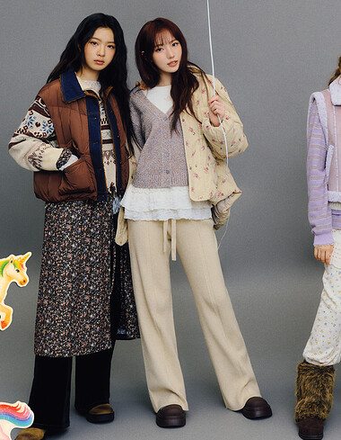 [KiiiKiii 착용] 슬림핏 니트 팬츠