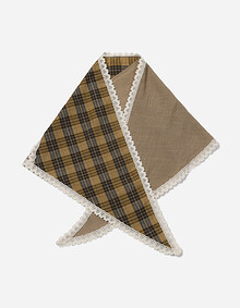 체크 배색 스카프