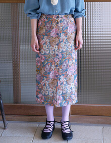 패턴 세미H 라인 스커트