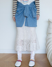 레이스 머메이드 라인 스커트