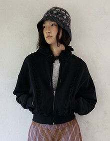 블루종 후드 집업