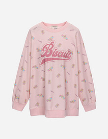 베어 프린팅 롱 티셔츠