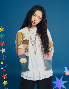 [KiiiKiii 착용] 레이스 배색 레이어드 티셔츠