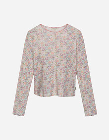 핀코드 배색자수 풀오픈 티셔츠