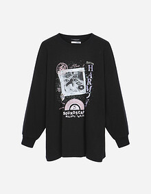 오버사이즈 빅 프린팅 티셔츠