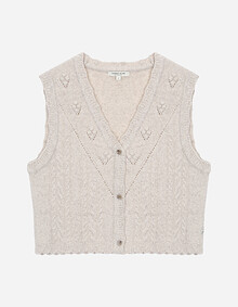 케이블 브이넥 오픈형 베스트