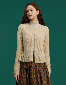 플라워 프릴 블라우스