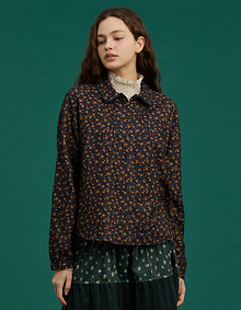 플라워 기모 블라우스