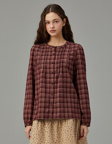 카라리스 체크 블라우스